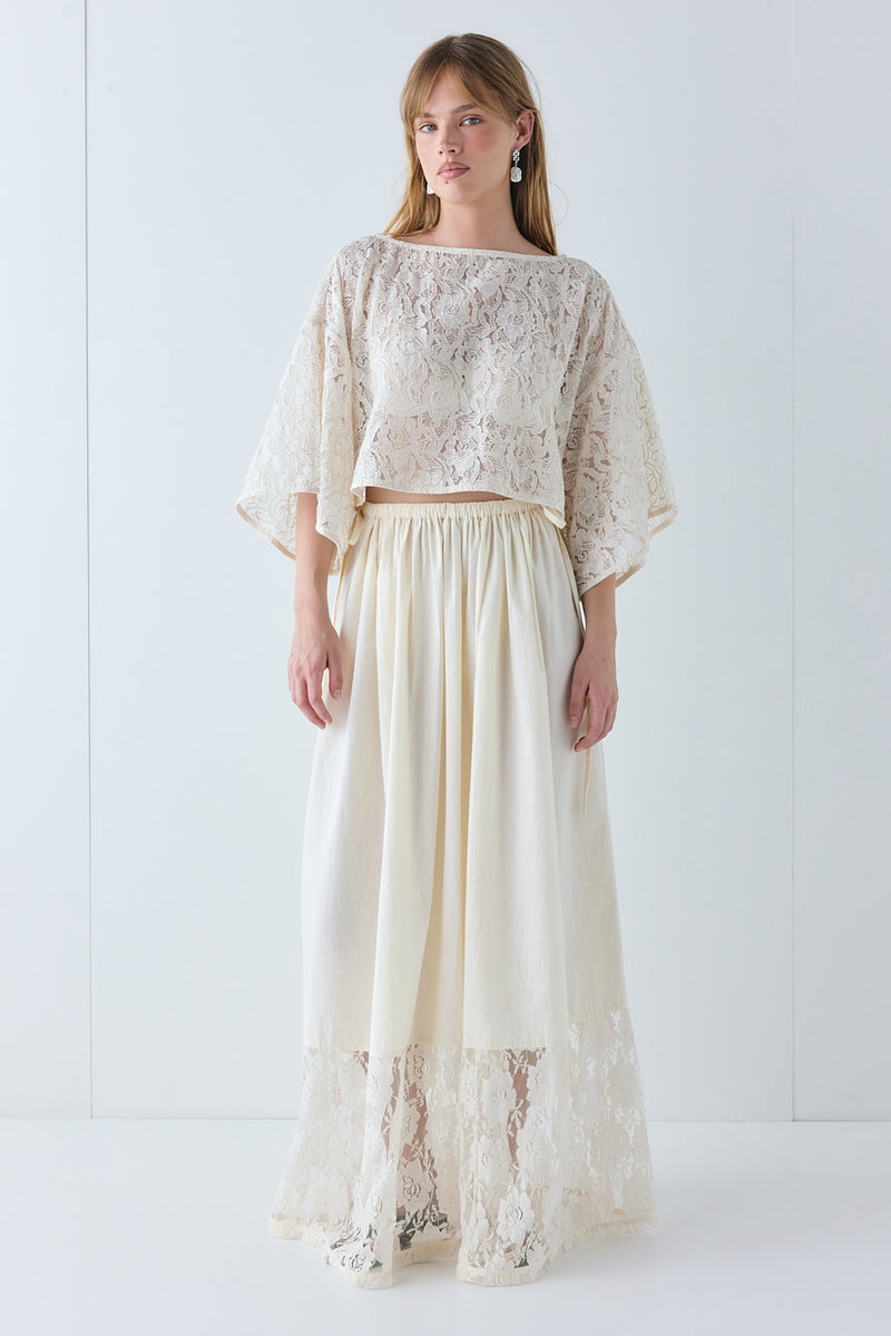 Fia Maxi Skirt Cream - size:Liv:AU 6 / US 2