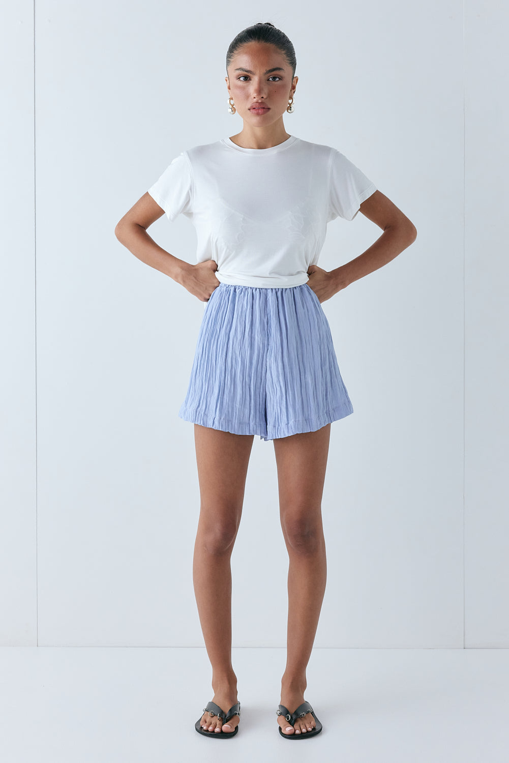 Annika Shorts Crinkle Blue
