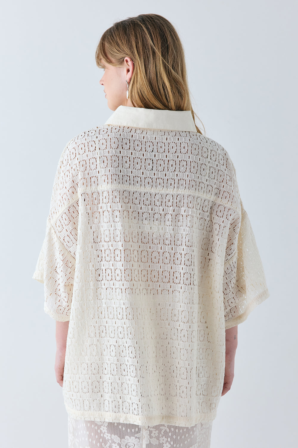 Elle Lace Polo Cream 