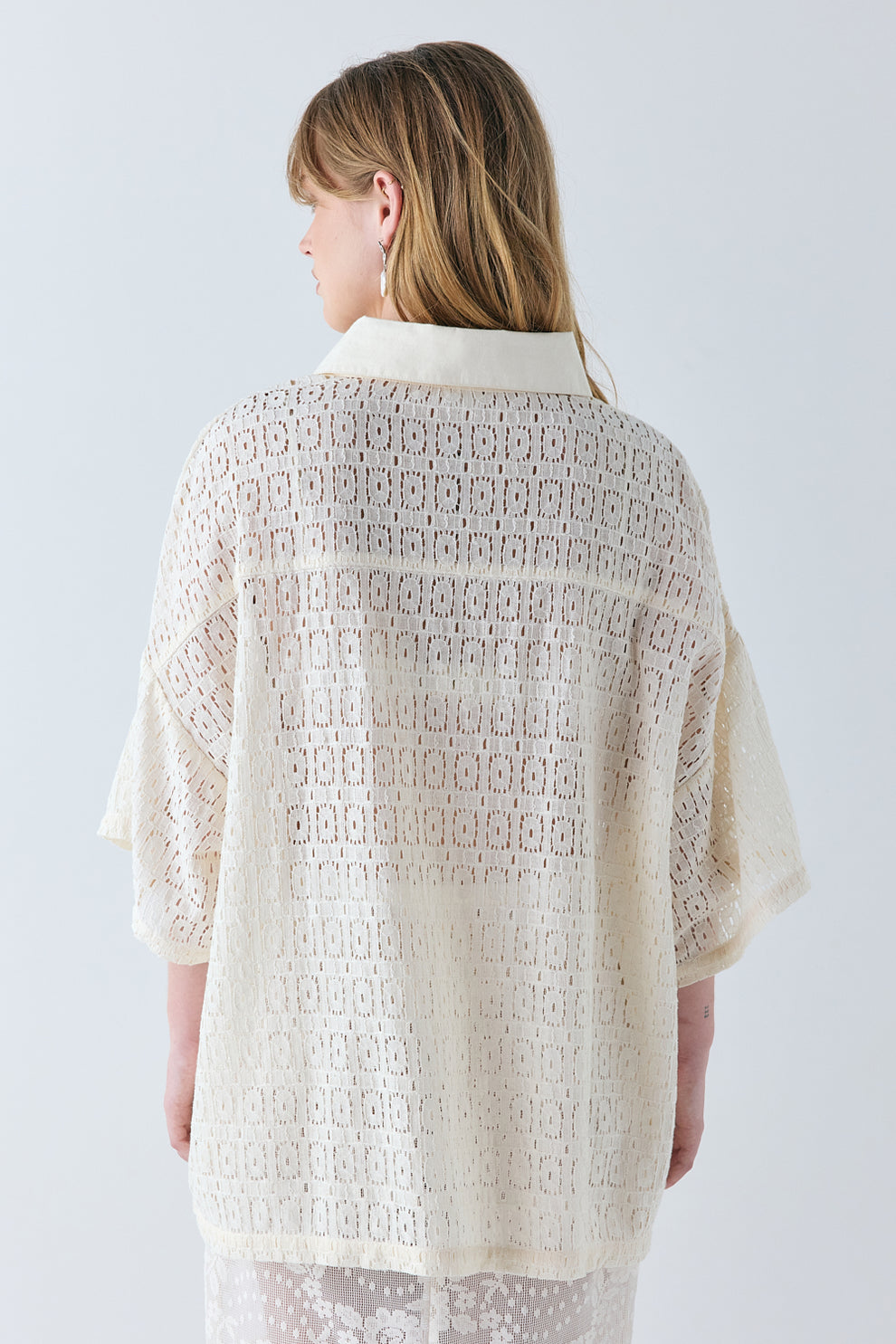 Elle Lace Polo Cream 