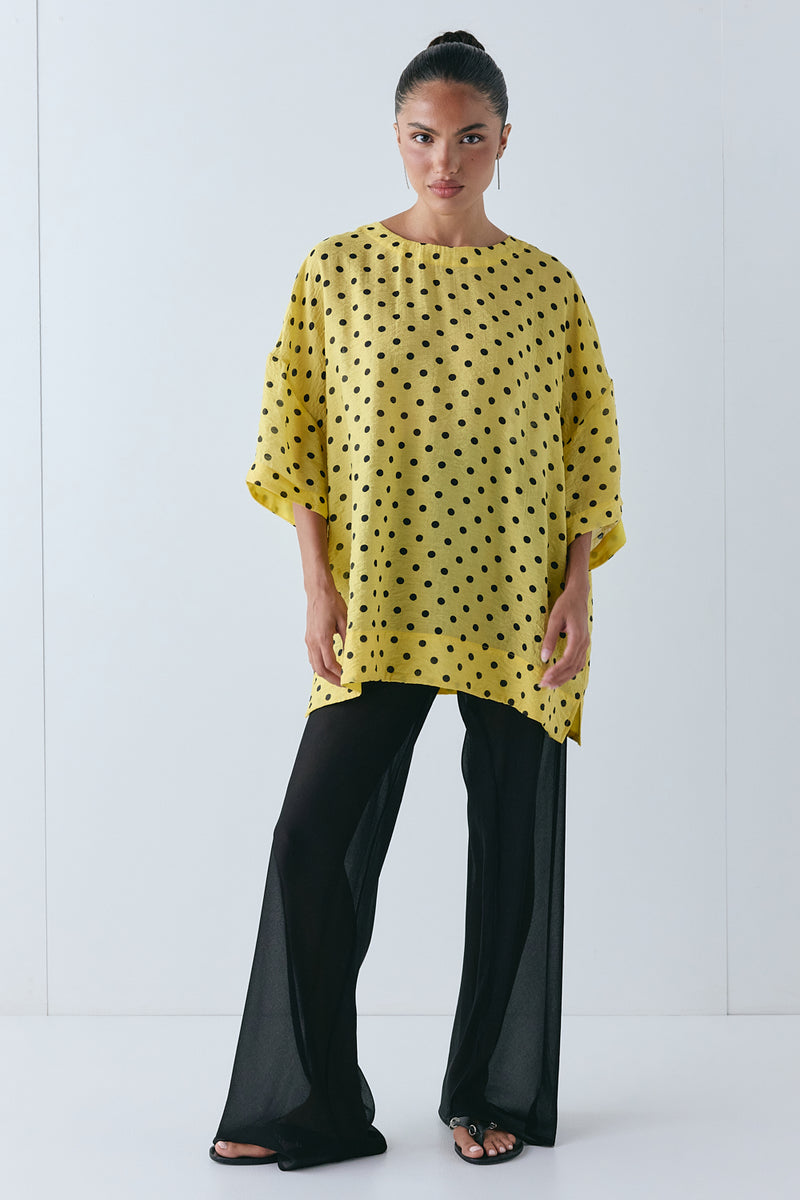 Esther Top Yellow Polka Dot 