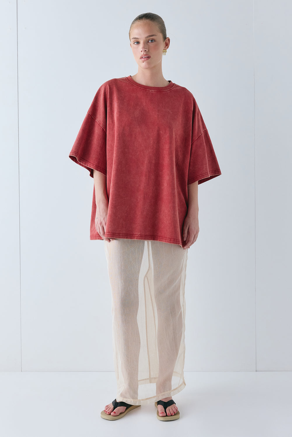 Willow Tee Chalk Red - size:Liv:AU 6 / US 2

