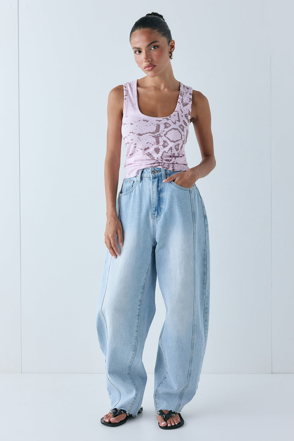 Cora Tank Pink Snake 