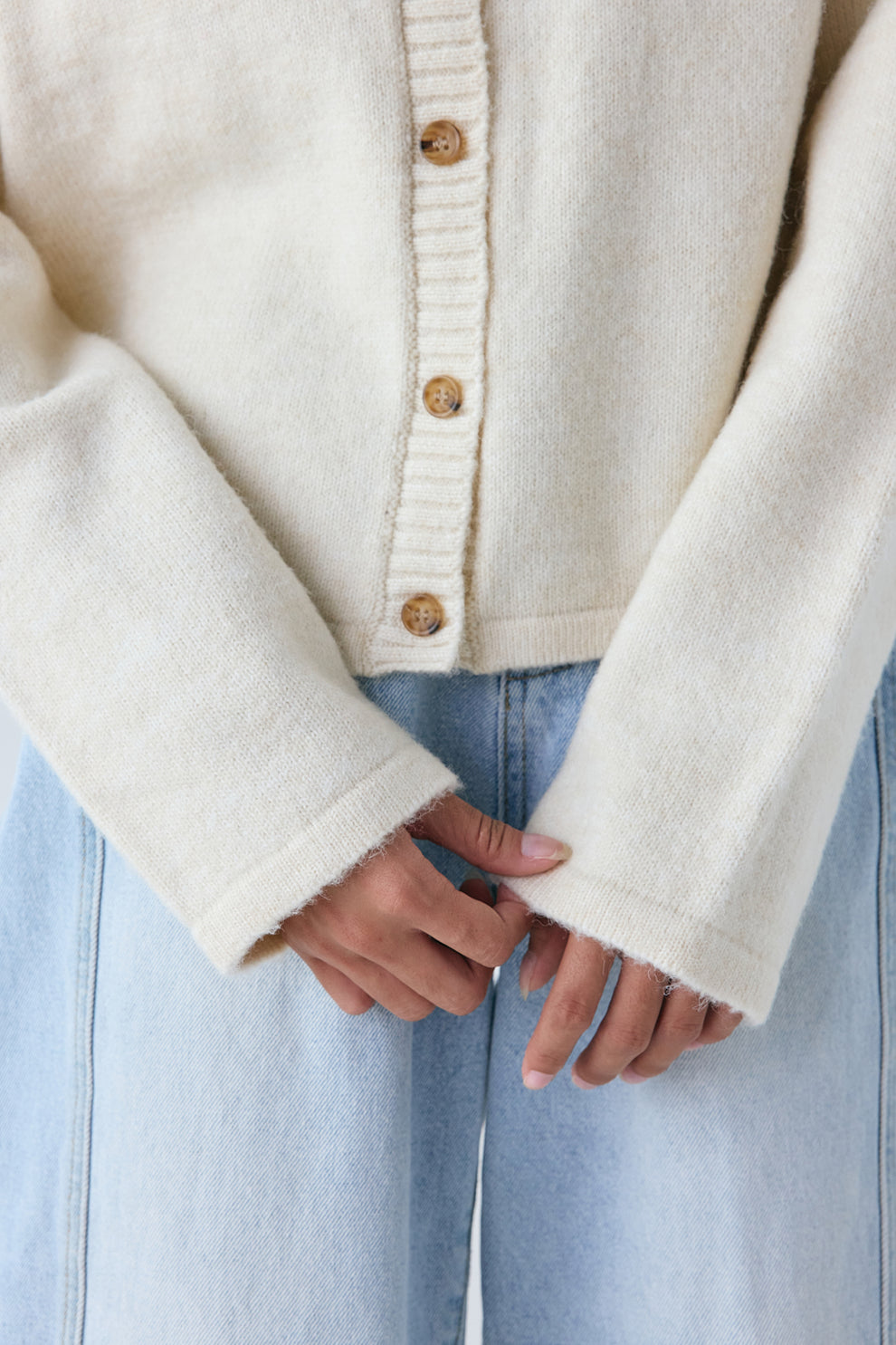 Avery Knit Cardigan Cream