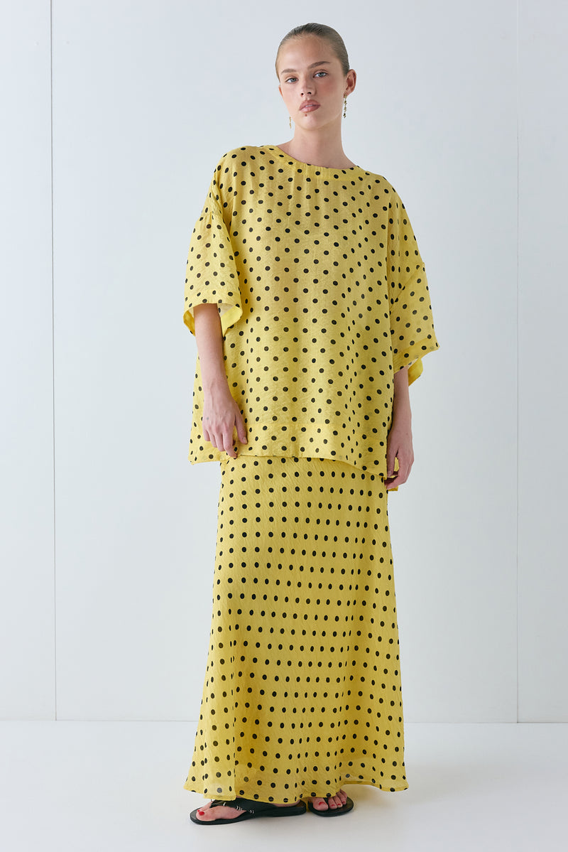 Esther Top Yellow Polka Dot - size:Liv:AU 6 / US 2