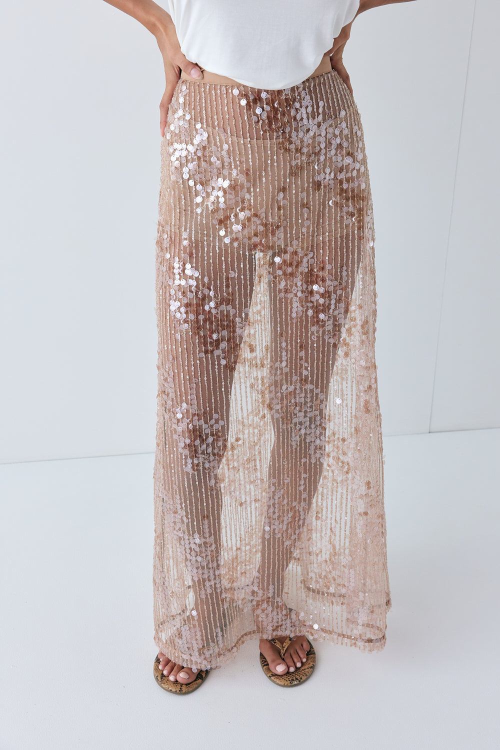 Vilma Sequin Maxi Skirt Bronze