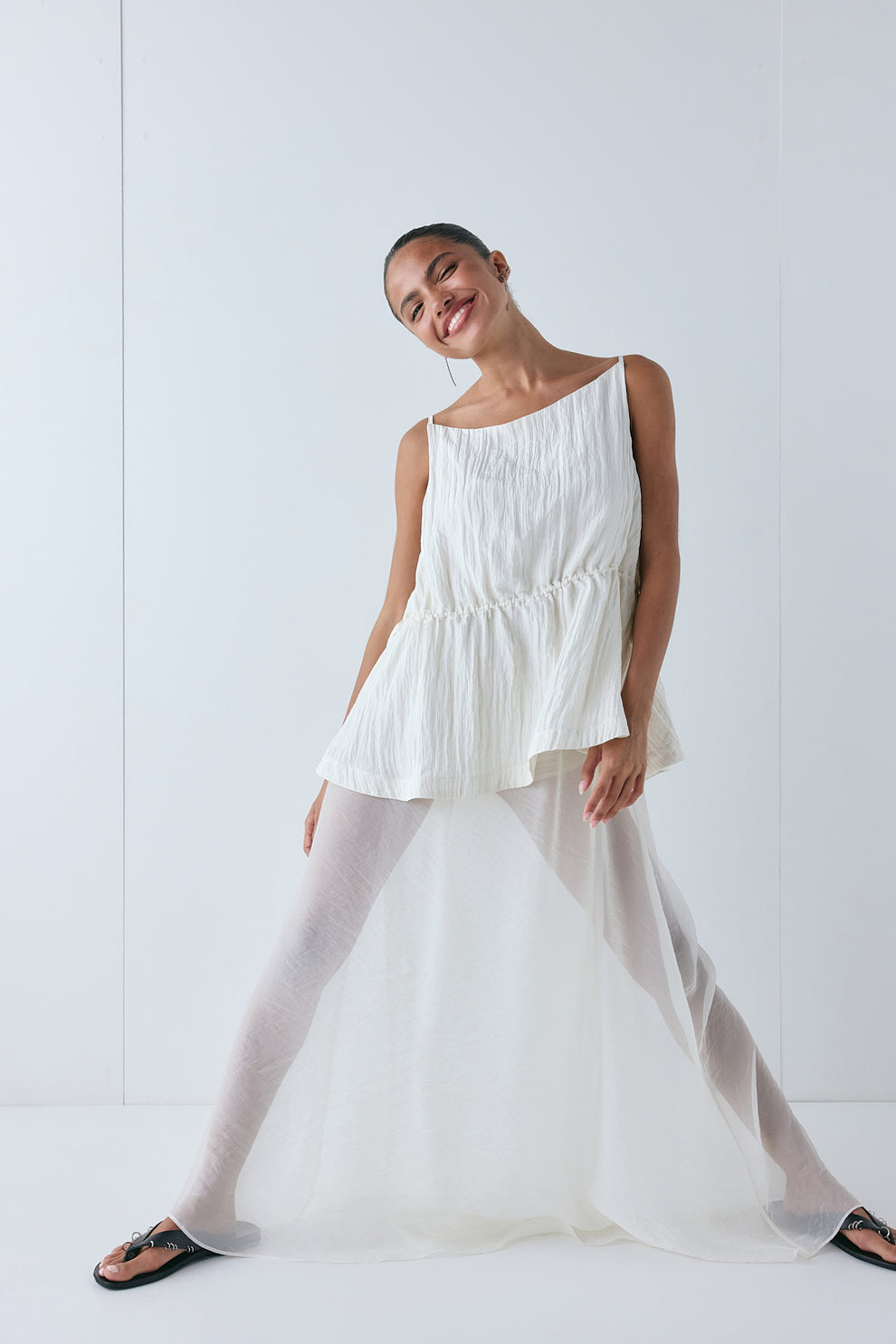 Indi Top Crinkle Cream