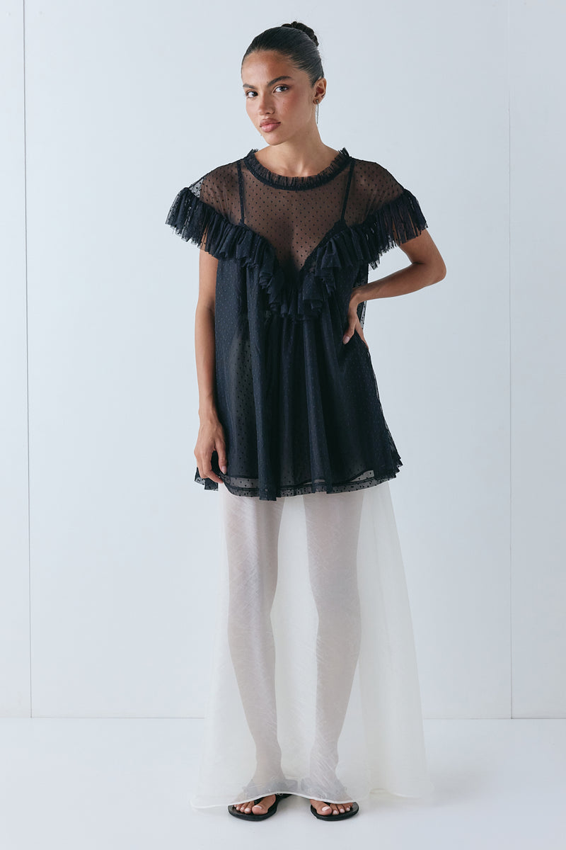 Viola Sheer Tunic Black 