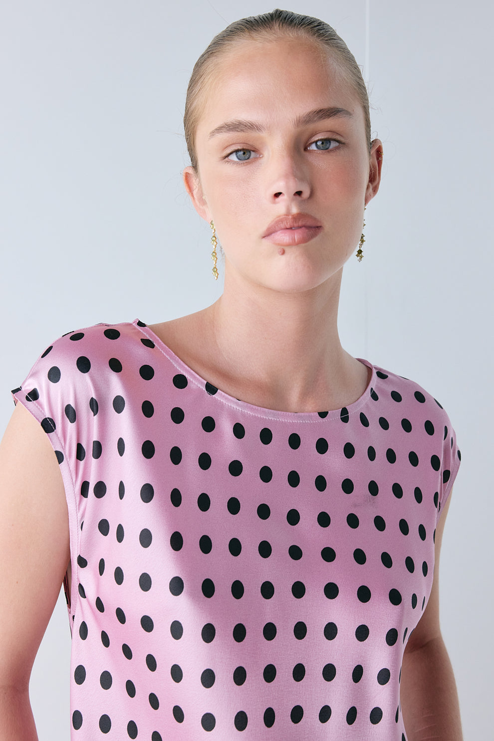 Martina Satin Maxi Dress Polka Dot