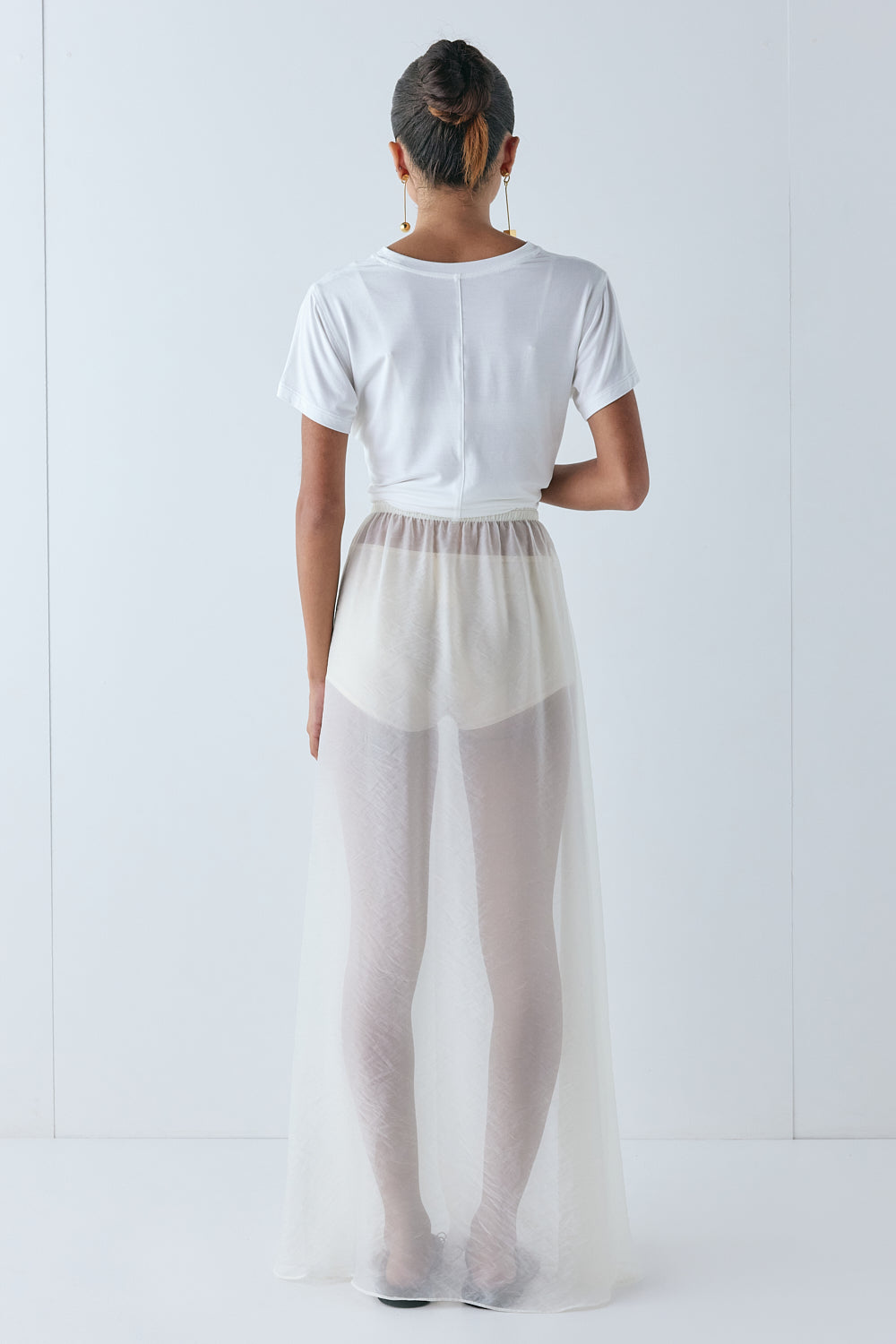 Laine Sheer Maxi Skirt Cream