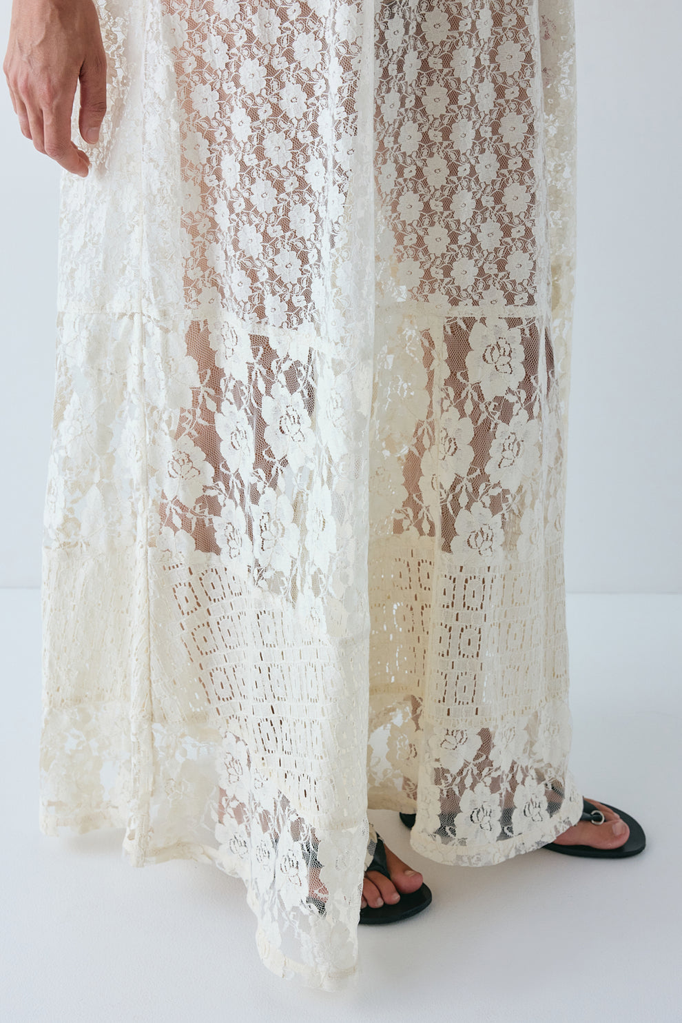 Delphine Lace Maxi Dress Cream