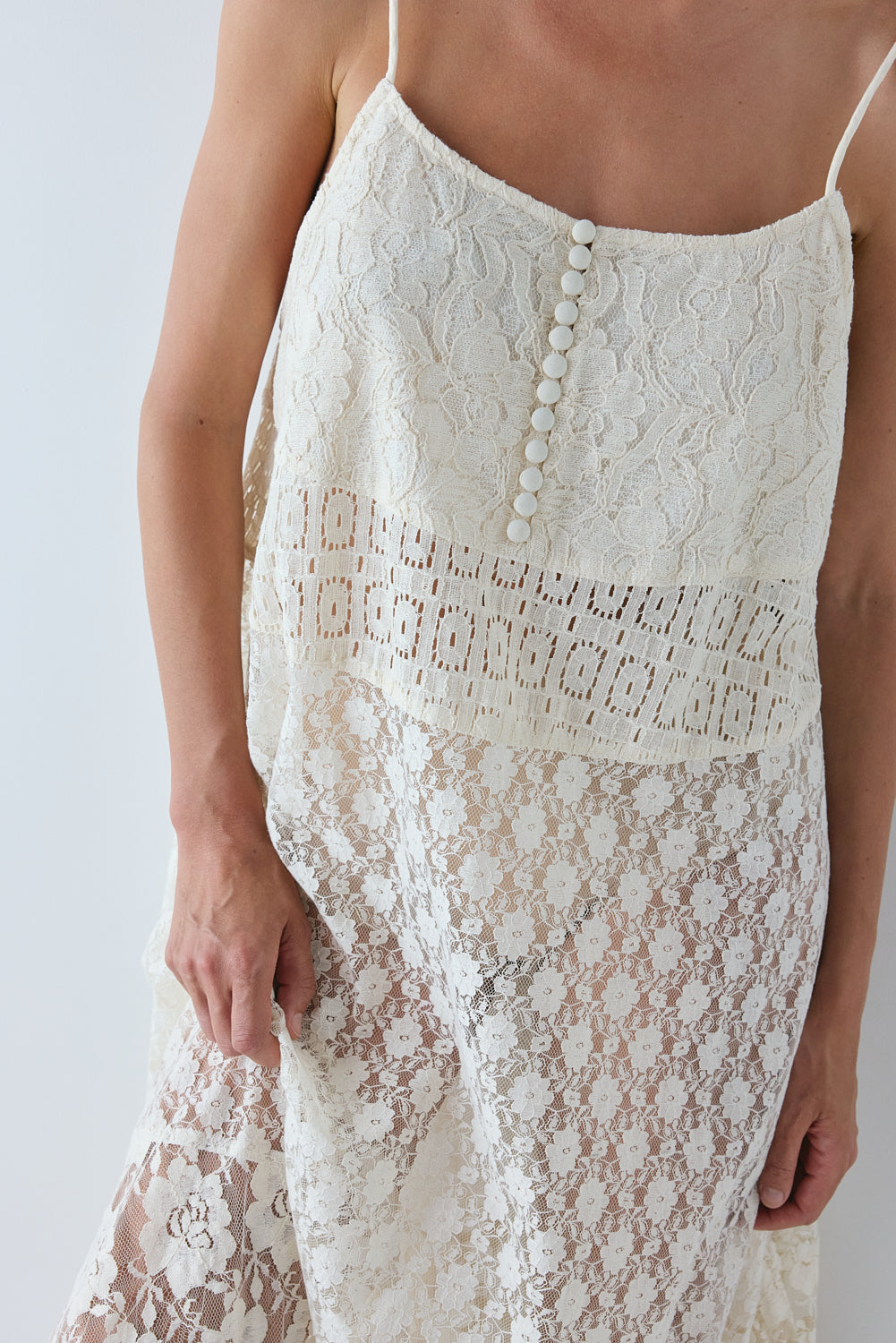 Delphine Lace Maxi Dress Cream