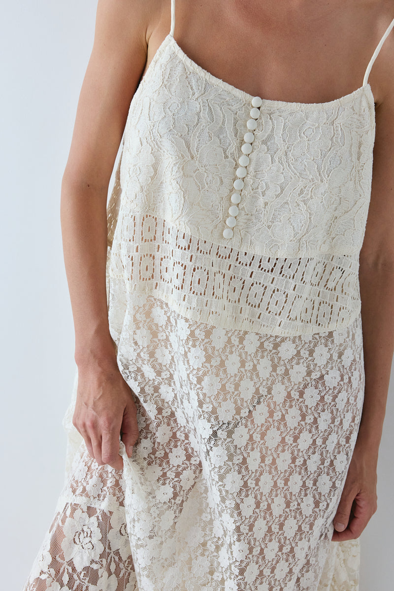 Delphine Lace Maxi Dress Cream