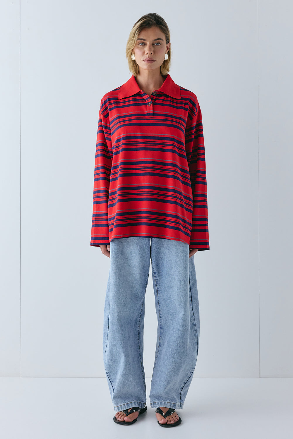Kinsley Polo Red Stripe - size:Joanna:AU 6 / US 2
