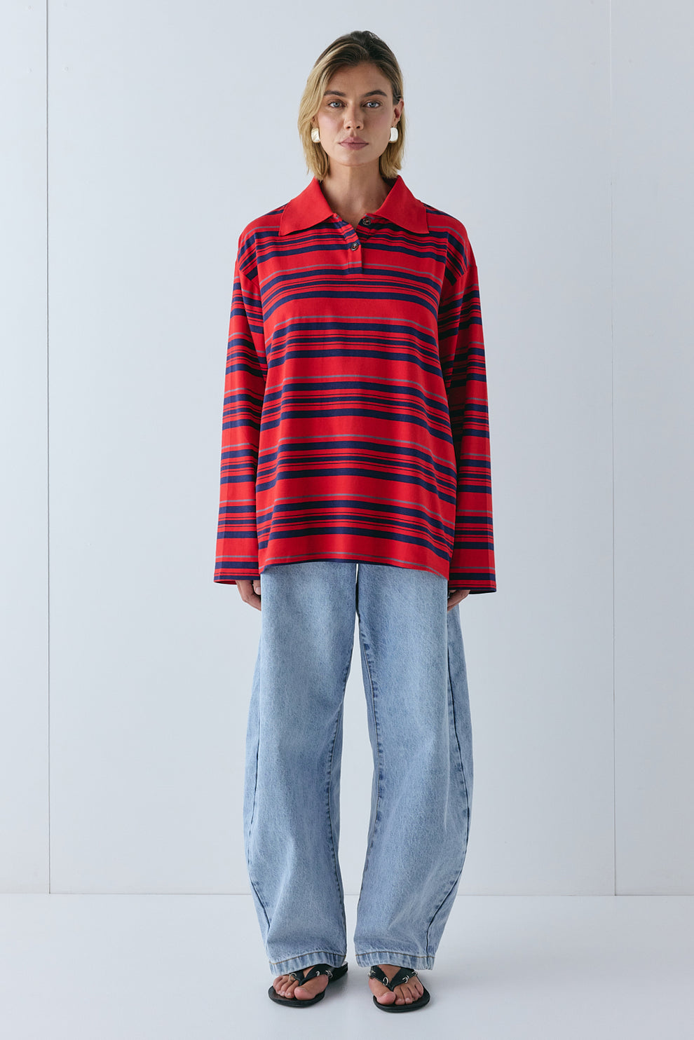 Kinsley Polo Red Stripe - size:Joanna:AU 6 / US 2
