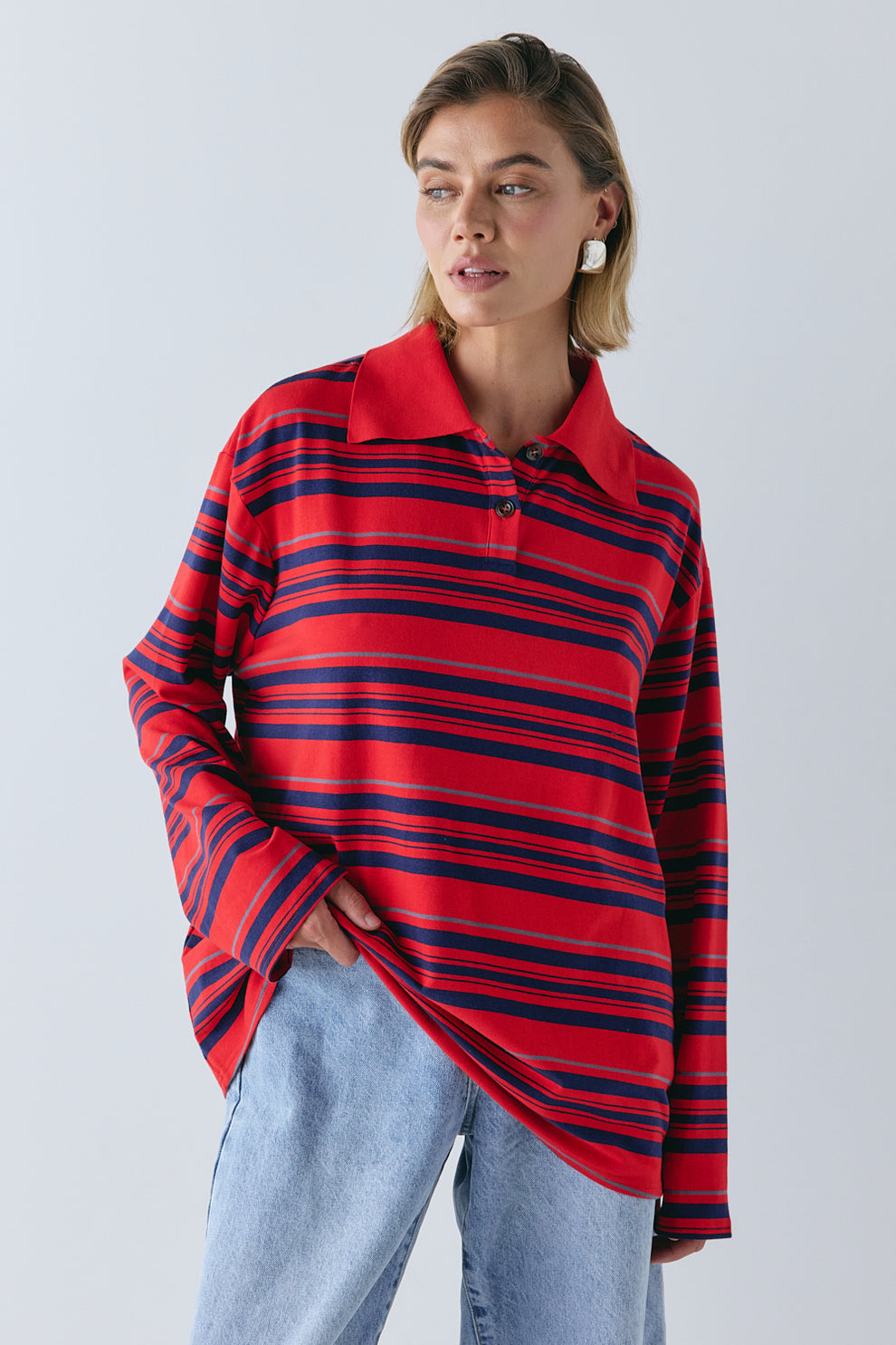 Kinsley Polo Red Stripe 