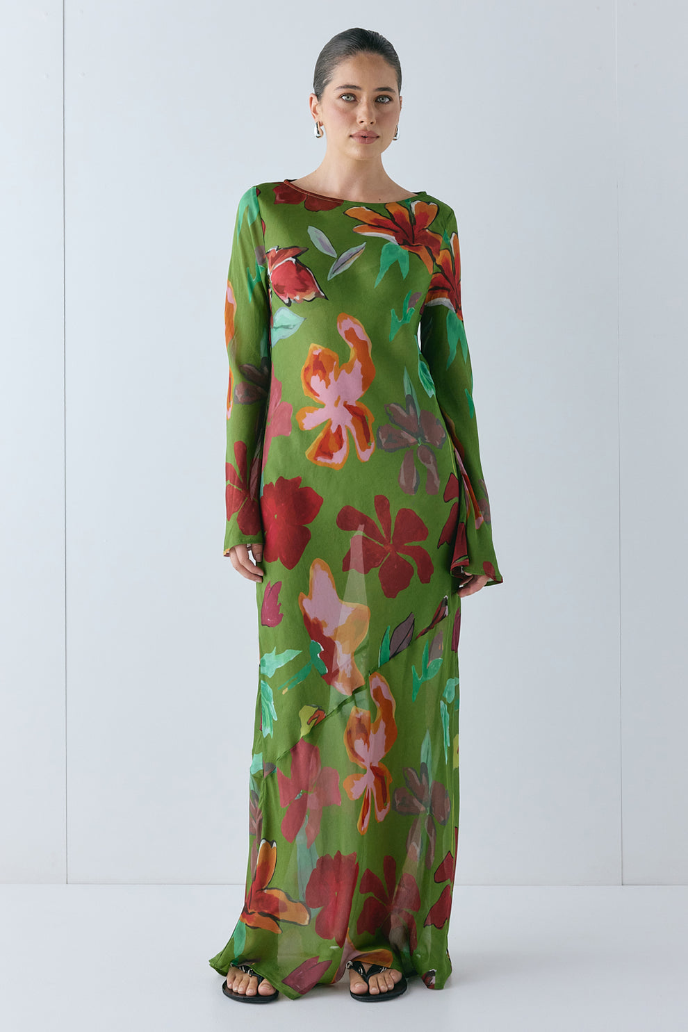 Luka Sheer Maxi Dress Poppy – VRG GRL