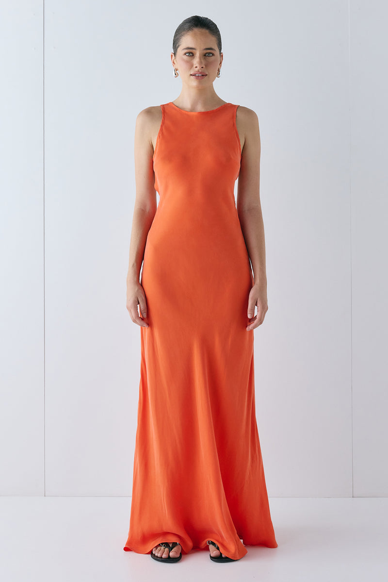 Audrey Maxi Dress Tangerine - size:Ruby:AU 6 / US 2