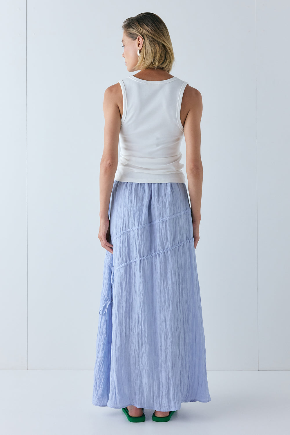 Elise Midi Skirt Crinkle Blue 