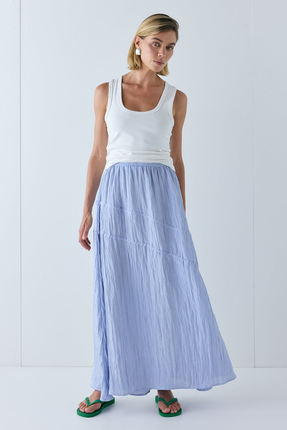 Elise Midi Skirt Crinkle Blue 