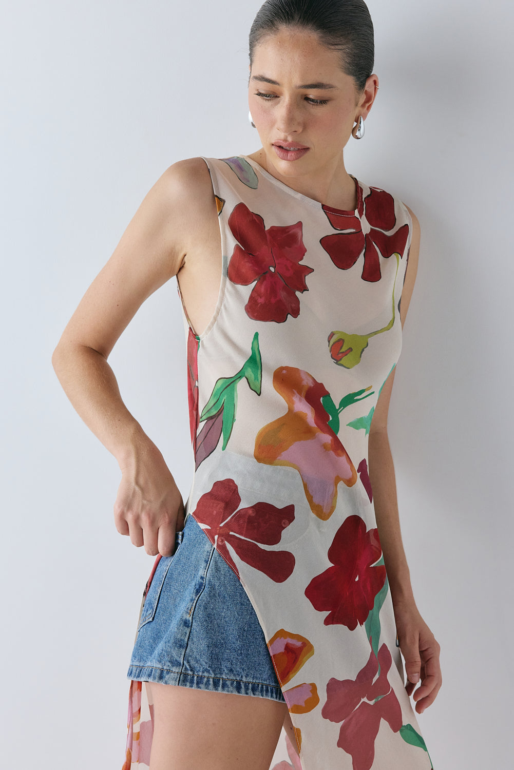 Carolina Sheer Top Poppy - size:Ruby:AU 6 / US 2
