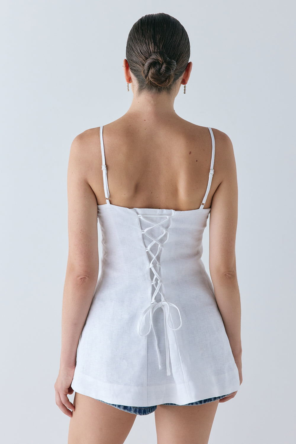 Rosa Linen Top White