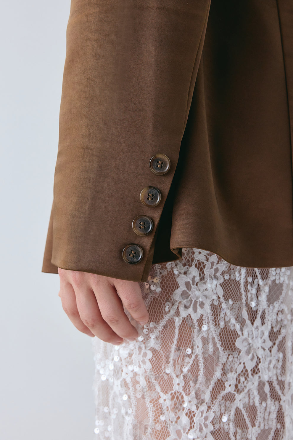 Yara Satin Blazer Chocolate