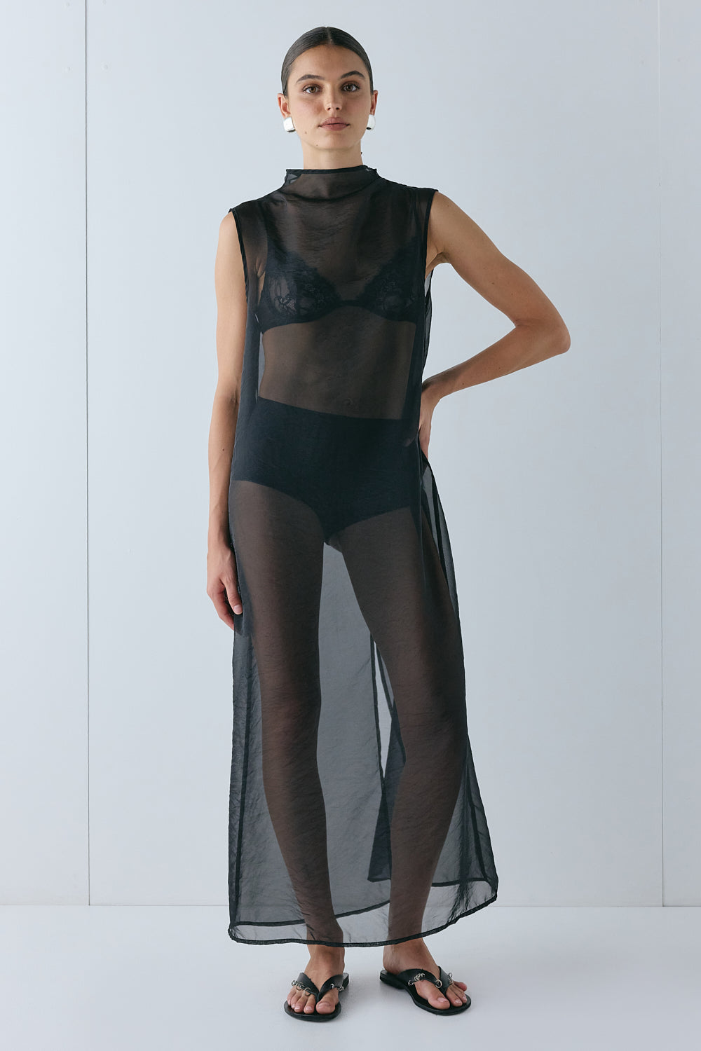 Serena Sheer Maxi Dress Black 