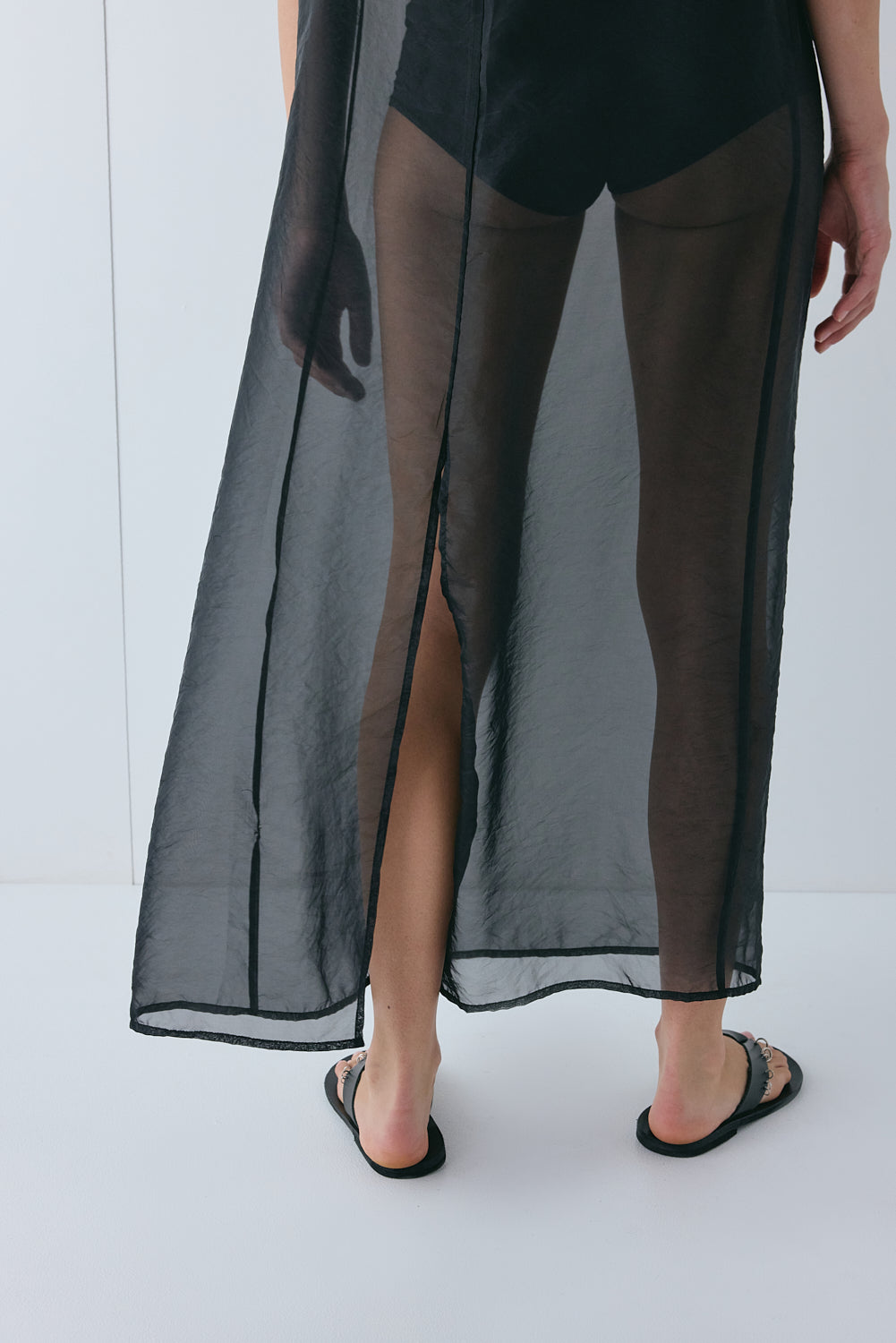 Serena Sheer Maxi Dress Black 