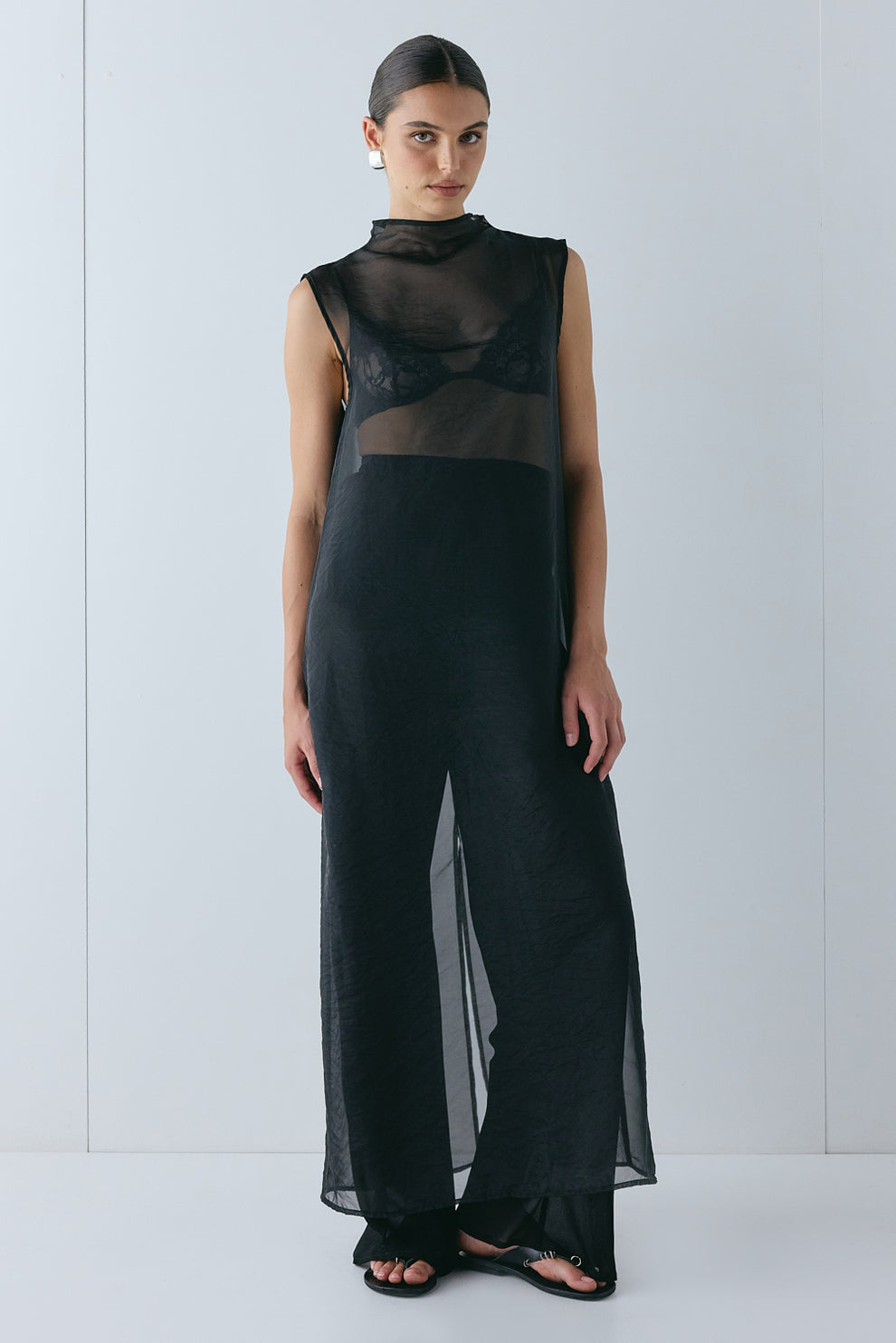 Serena Sheer Maxi Dress Black 