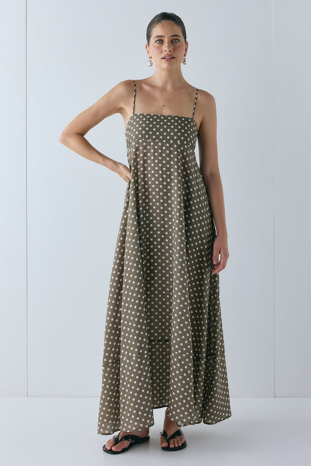 Behati Maxi Dress Brown Polka Dot