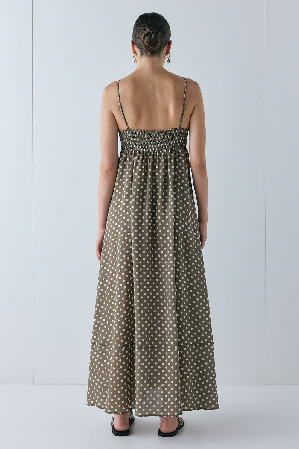 Behati Maxi Dress Brown Polka Dot
