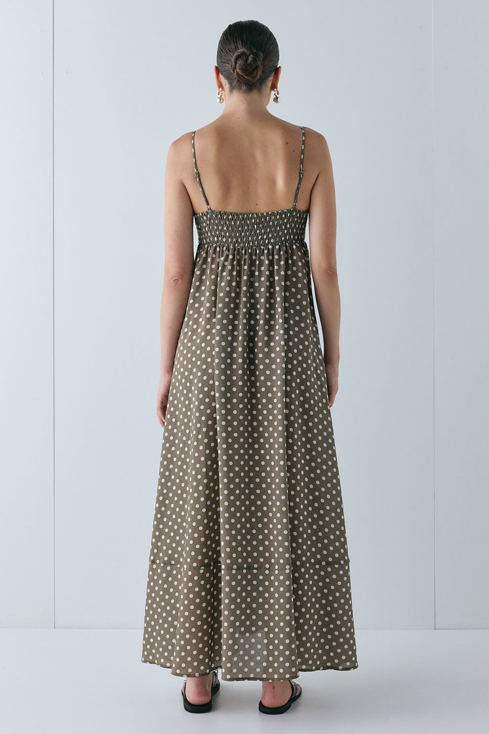 Behati Maxi Dress Brown Polka Dot