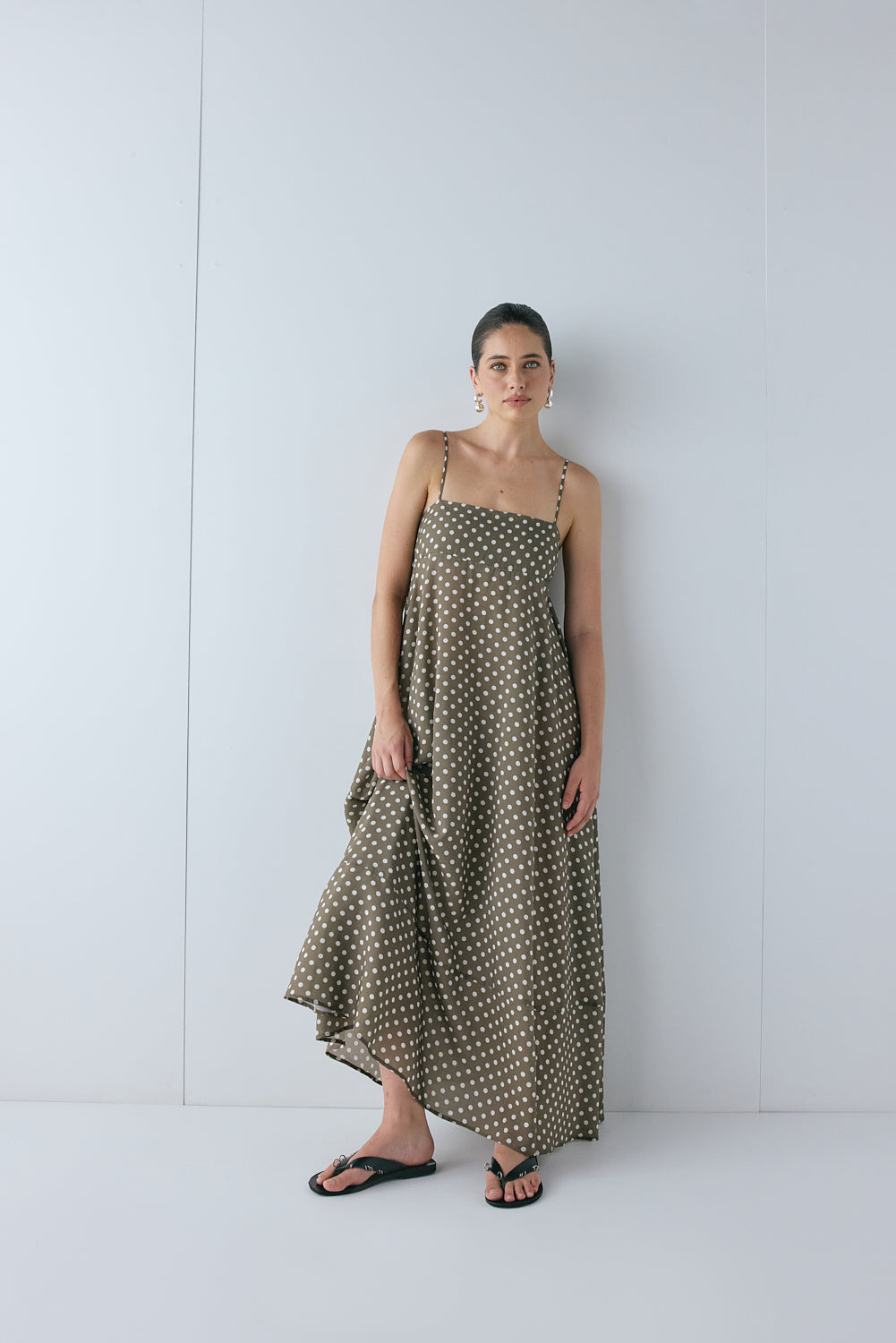 Behati Maxi Dress Brown Polka Dot
