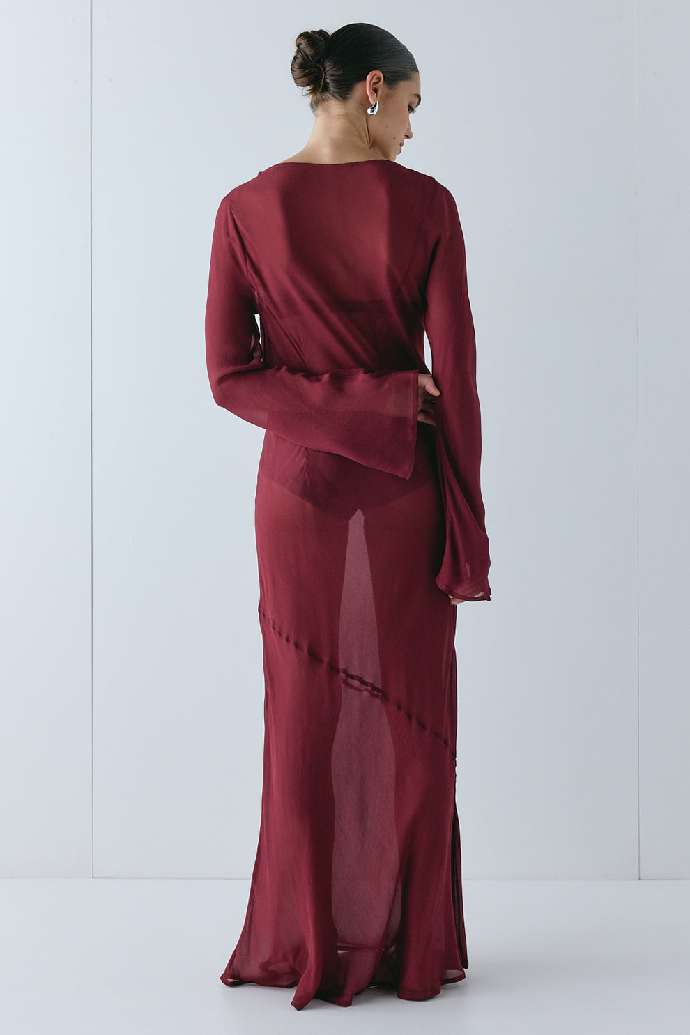 Luka Sheer Maxi Dress Wine