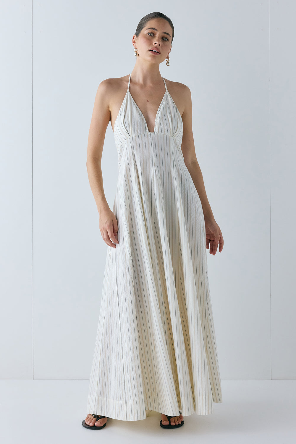 August Maxi Dress Cream Stripe