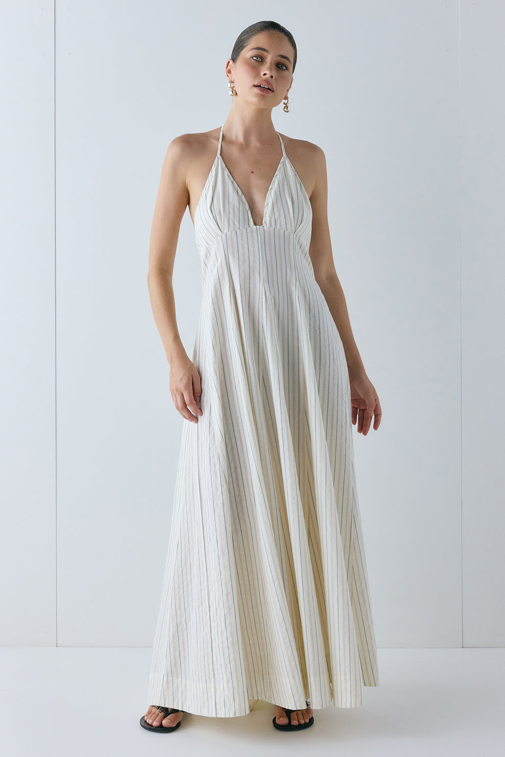 August Maxi Dress Cream Stripe