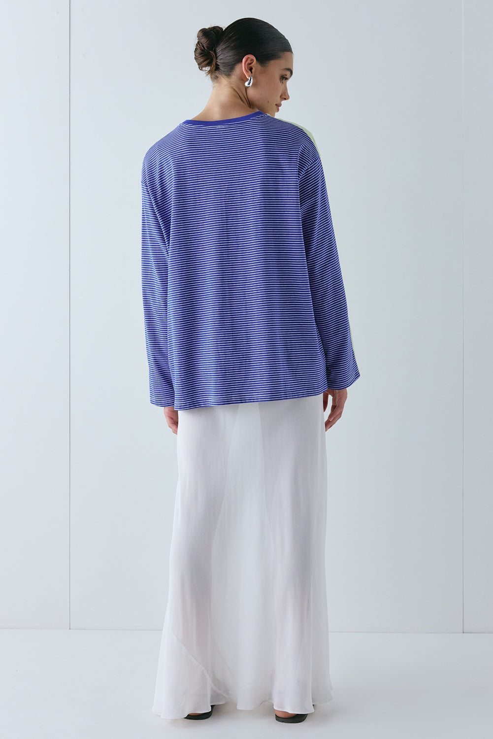 Willow Long Sleeve Tee Lime Stripe