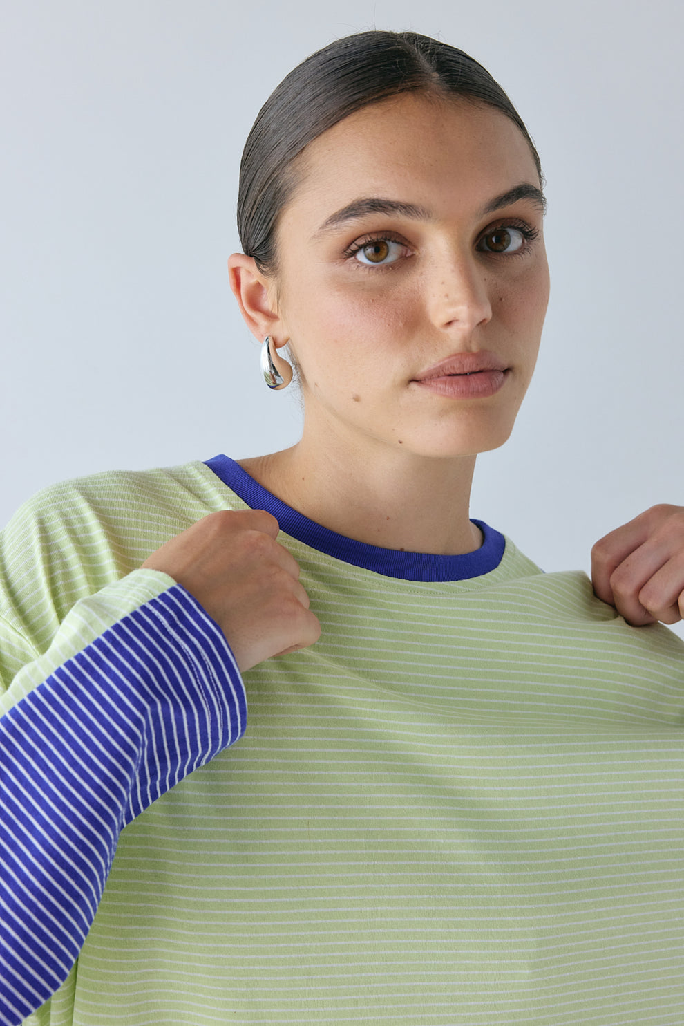 Willow Long Sleeve Tee Lime Stripe