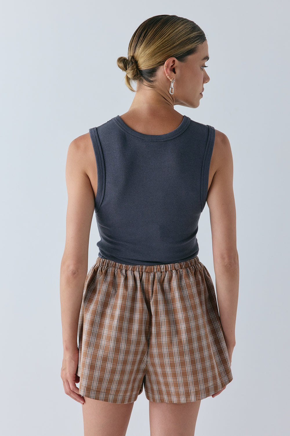 Helena Shorts Brown Check 