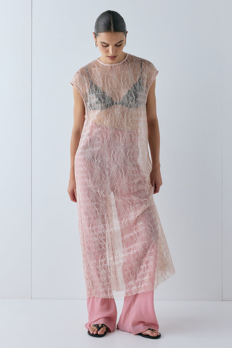 Sabre Lace Midi Dress Musk - size:Hailey:AU 6 / US 2
