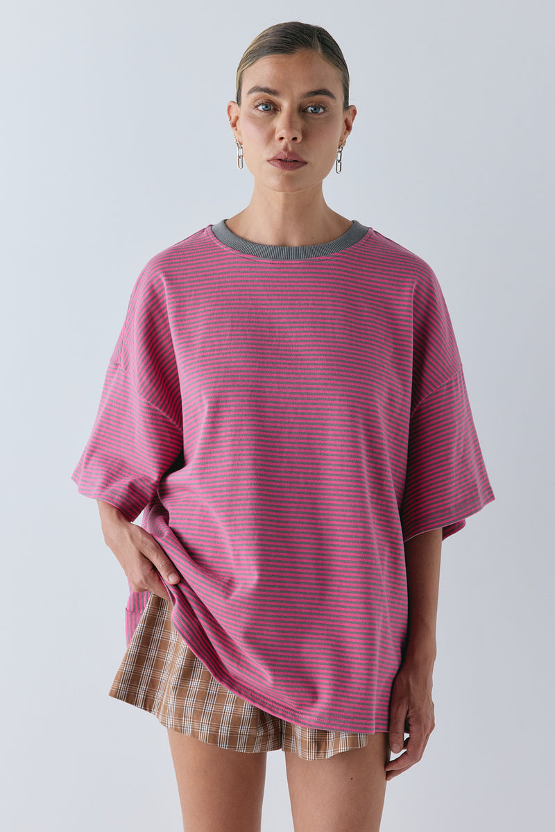 Willow Tee Pink Stripe - size:Joanna:AU 6 / US 2
