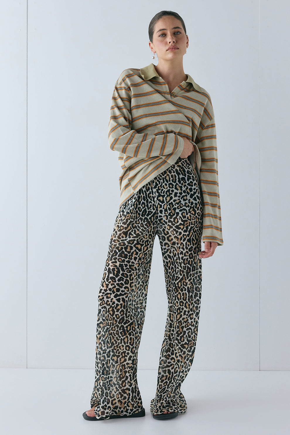 Remi Sheer Pants Leopard