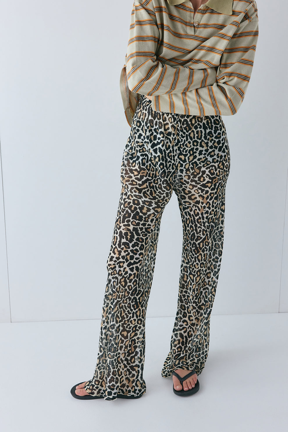Remi Sheer Pants Leopard