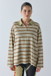 Kinsley Polo Orange Stripe