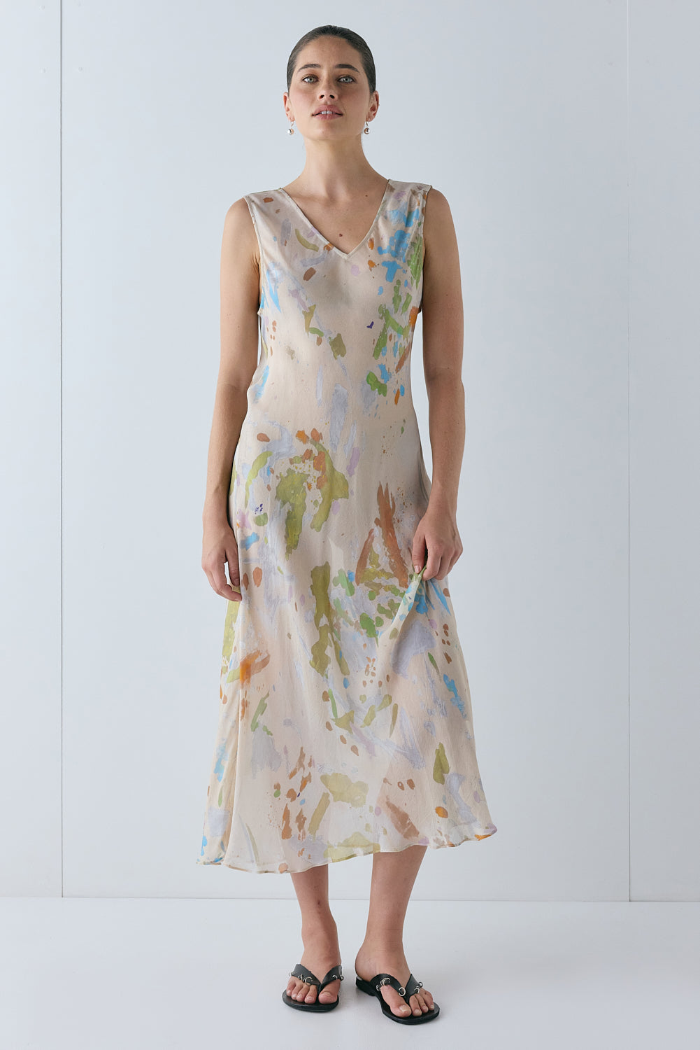 Winona Sheer Midi Dress Canvas