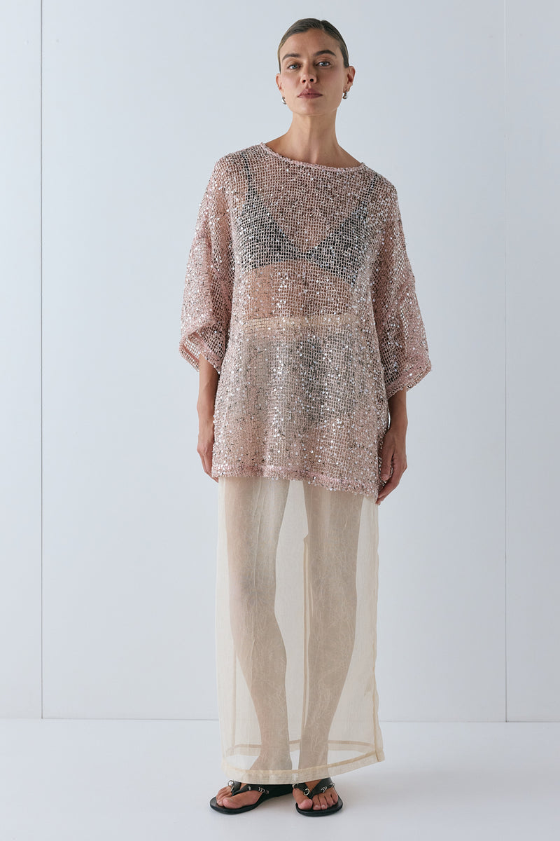 Arden Sequin Top Pink