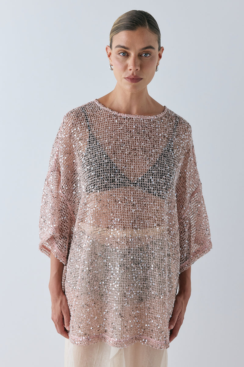 Arden Sequin Top Pink - size:Joanna:AU 8 / US 4
