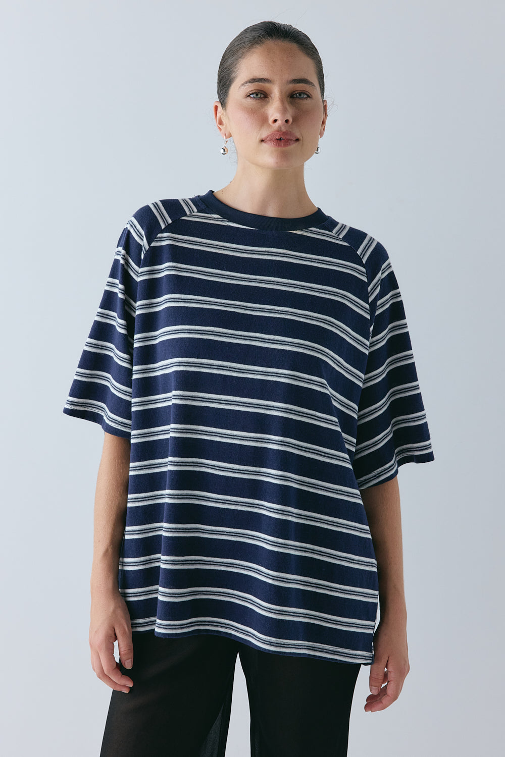 Scout Tee Navy Stripe - size:Ruby:AU 6 / US 2