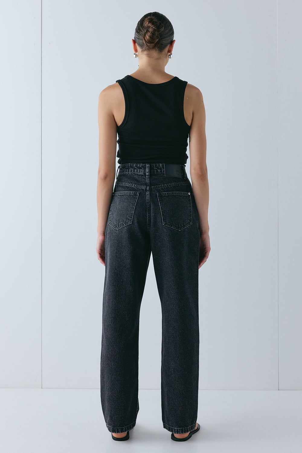 Lenah High Rise Embroidered Denim Jeans Black 